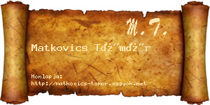 Matkovics Tömör névjegykártya